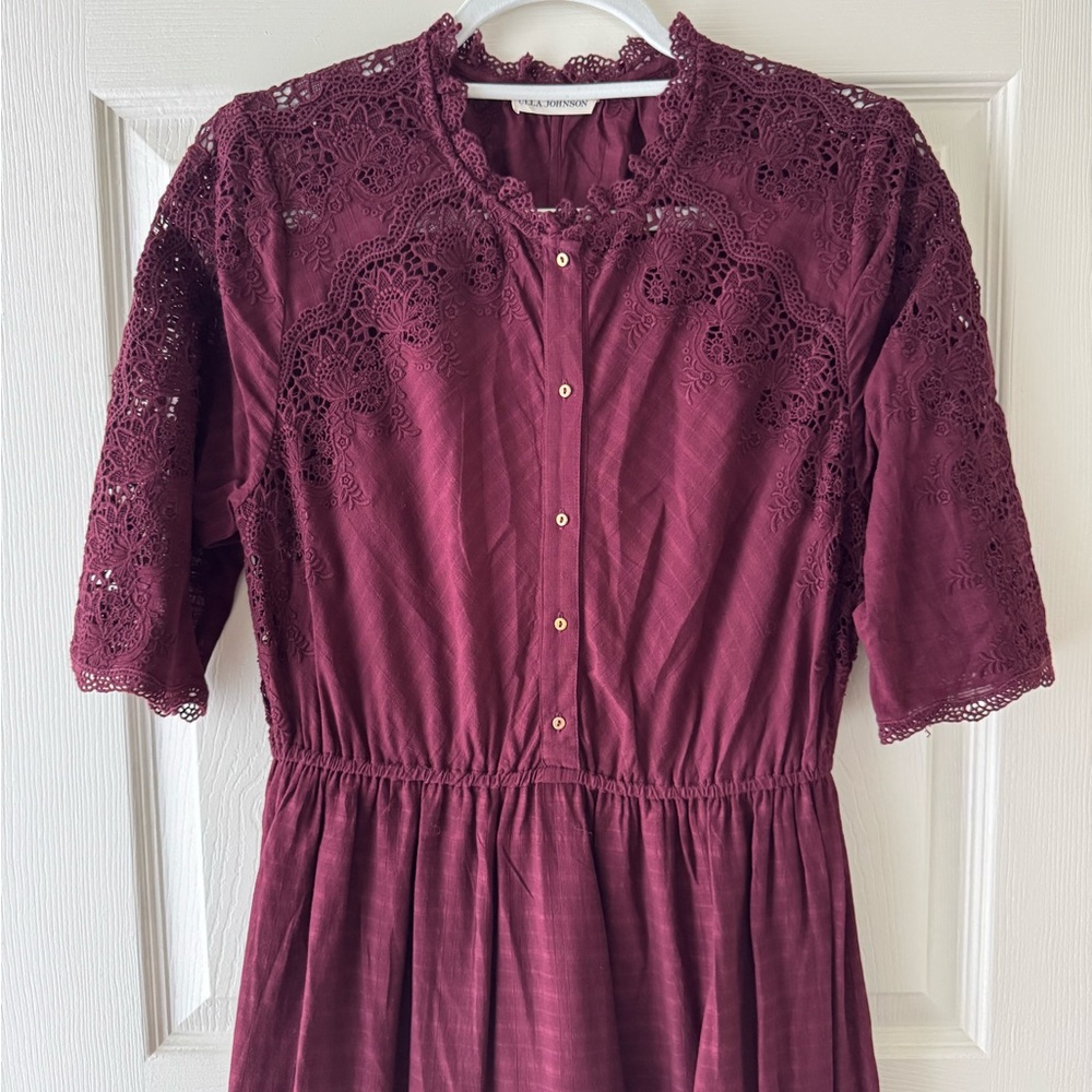 Ulla Johnson Martha Dress in Bordeaux, size 8 - Picture 5 of 15